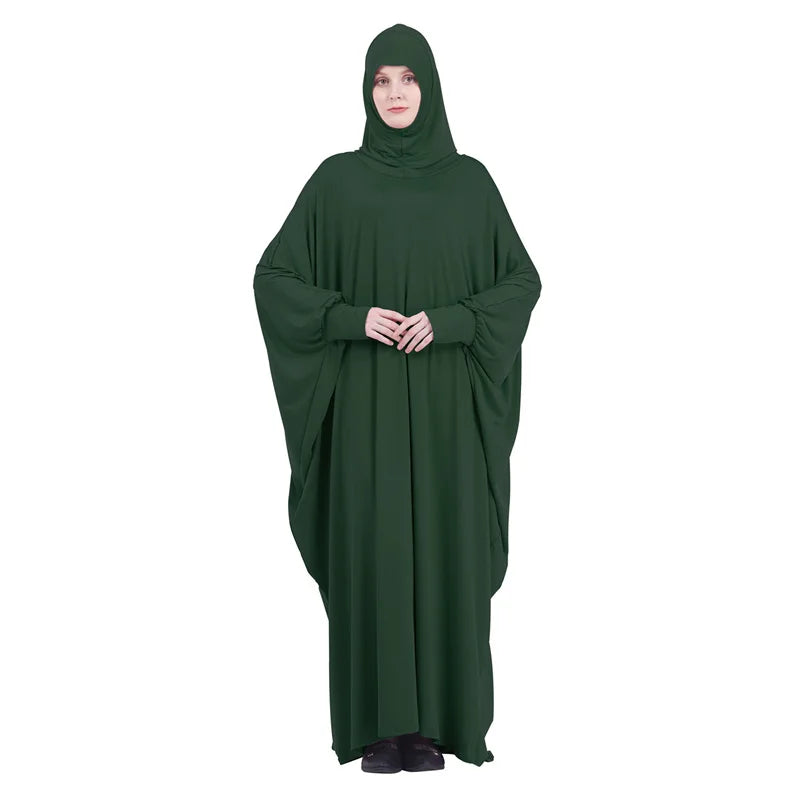 Dromiya Muslim Women Full Cover Prayer Garment Hijab Long Maxi Dress Abaya Kaftan Robe Overhead Arab Middle East Maxi Gown Islam