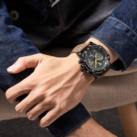 MEGIR Creative Quartz Wristwatch Men Watch Waterproof Leather Men&#39;s Watches Top Brand Luxury Chronograph Sport Relogio Masculino