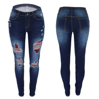 Ripped Jeans Women Casual Pencil Pants Distressed Ladies Push Up Slim Denim Trousers Torn Broken Streetwear Outfit Plus Size