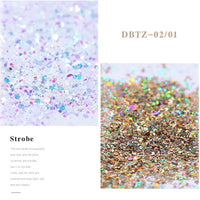 12pcs/set Nail Glitter Powder Dust Iridescent Flakes Sequins Gold Silver Super Shining Paillette Nail Art Manicure Decorations