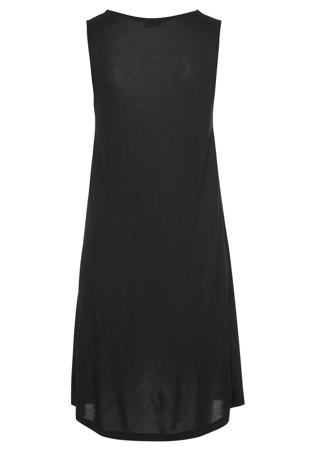 Black Beach Style Keyhole Neckline Dresses Women Summer Casual Solid Hollow Out O-Neck Tank Sleeveless A Line Sexy Mini Dress