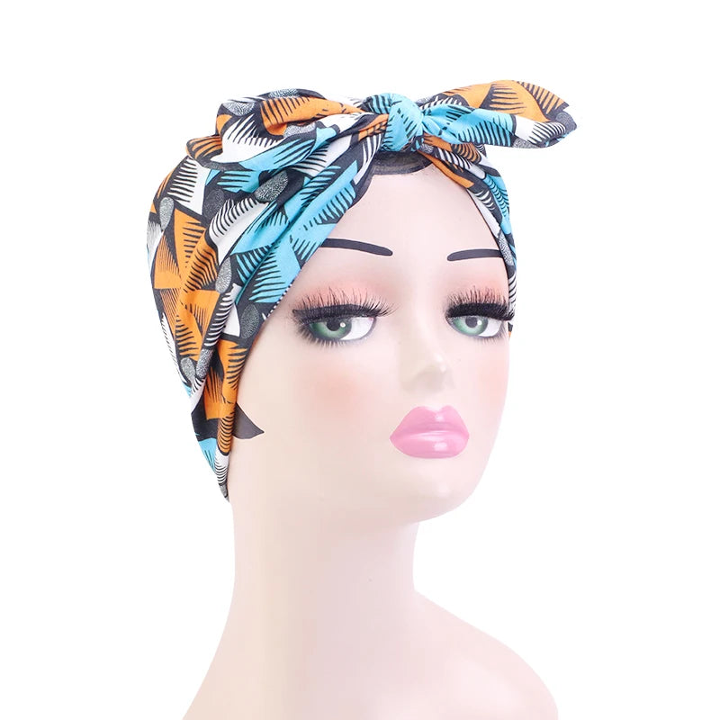 New Hair bands African Pattern Print Knotted Style Headband For Women Sport Yoga Salon Make Up Hair Wrap Fashion Accessories