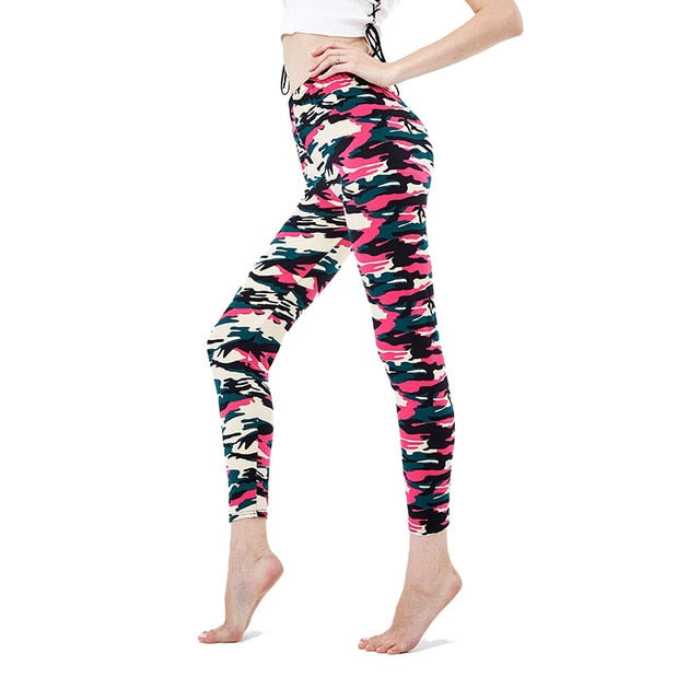 2022 Camouflage Printing Elasticity Leggings Fitness Pants Legins Casual Legging For Women