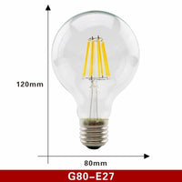 2pcs E27 E14 Retro Edison LED Filament Bulb Lamp AC220V Light Bulb C35 G45 A60 ST64 G80 G95 G125 Glass Bulb Vintage Light