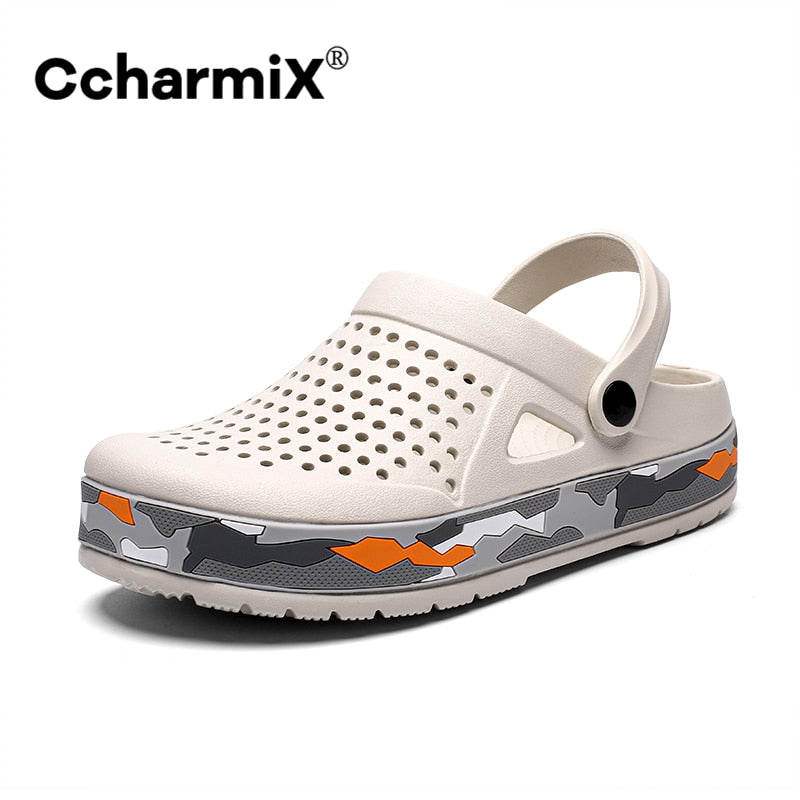 CcharmiX Mens Clogs Camo New Mens Sandals Summer Beach Slippers Men Outdoor Casual Men Sandals Water Shoes Male Big Size