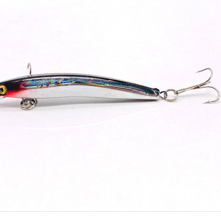 Wobbler Minnow Floating Hard Plastic Artificial Bait For Fishing Lure Tackle Bass 8cm 3d Eyes Topwater 2 Fish Hook Crankbait 1pc