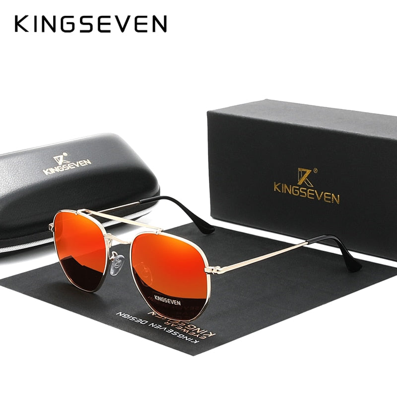 KINGSEVEN Men&#39;s Glasses Polarized Steampunk Round Sunglasses Men Retro Women Sun Glasses For Men Vintage Style