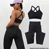 Women Seamless Suit Sportswear Sport Bra and Pants Booty Scrunch Tights Yoga Clothes High Elastic Gym Set Fitness Workout