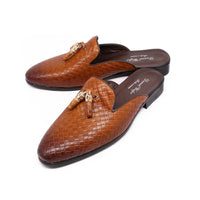 Fashion Outdoor  Half Loafers Genuine Leather Mules Tassel Men Casual Shoes