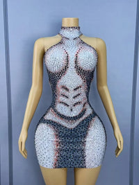 Sexy Special Shining Rhinestones Women's Adult Clothes Dance Costume Spandex/Polyester Evening Birthday Party Performance Wear