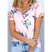 Women Summer Short Sleeve Floral Shirt Blouse Tops Loose Shirt Casual Tee TOP Ladies Womens Flower Print Blouses Clothing