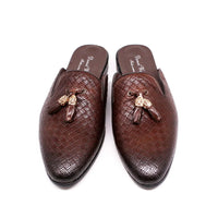 Fashion Outdoor  Half Loafers Genuine Leather Mules Tassel Men Casual Shoes