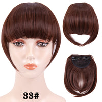 Leeons Short Synthetic Bangs Heat Resistant Hairpieces Hair Women Natural Short Fake Hair Bangs Hair Clips For Extensions Black