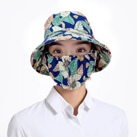 Cheap Price High Quality Summer Sunshade Printing Bucket Hat Face Mask Set Wholesale