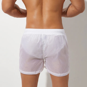 SEOBEAN Summer Mens Shorts Sexy Semi-transparent Quick Dry Shorts Mesh Lined Gyms Joggers Casual Beach Shorts Men Clothing Short