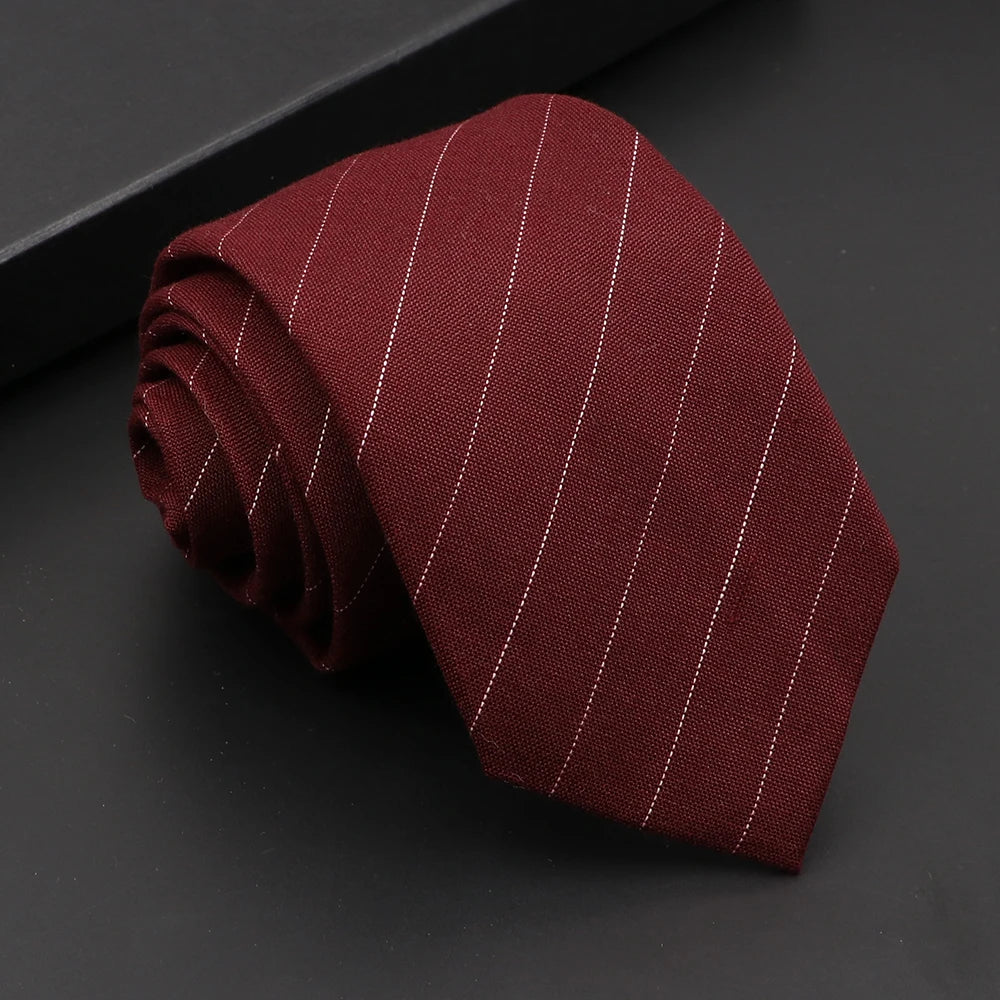 Mens Classic Cotton Ties High Quality Handmade Skinny 6CM Neck Tie Plaid Solid Color Striped Narrow Business Shirt Accessories