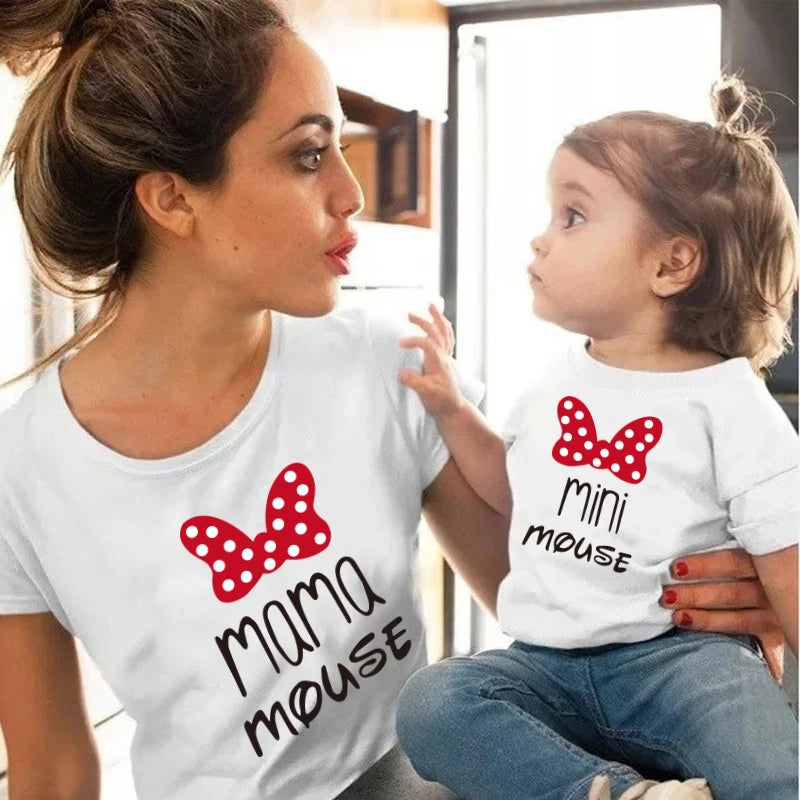 Family Tshirts Fashion mommy and me clothes baby girl clothes MINI and MAMA Fashion Cotton Family Look Mom Mother kids Clothes