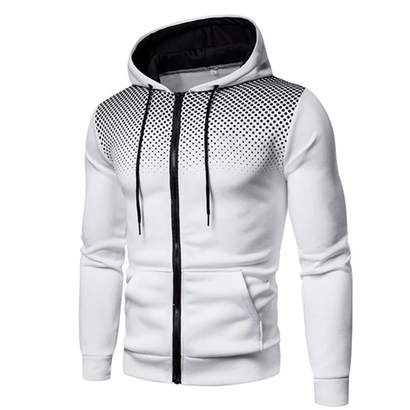 Mens Hoodie Zip Up Hoodie Sweatshirt Graphic Zipper Pocket Polka Pot Print Sports Outdoor Casual Daily Hoodies Slim Sweatshirts