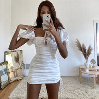 2019 Sexy Spring Print Women Casual Dress Zipper Stand Neck Half Sleeve Sexy Bodycon