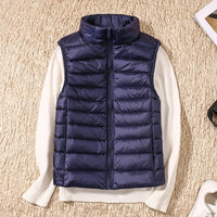 New Women Sleeveless Women's Ultra Light Down Vests Slim Jacket Girl Gilet Lightweight Windproof Warm Waistcoat Portable