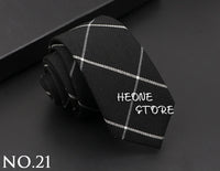 Mens Classic Cotton Ties High Quality Handmade Skinny 6CM Neck Tie Plaid Solid Color Striped Narrow Business Shirt Accessories