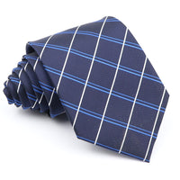 Business Man Accessories Men's Formal Tie Striped Blue Gray Necktie Wide Tie Gift For Man Office Wedding Party Cravat Free Shipp