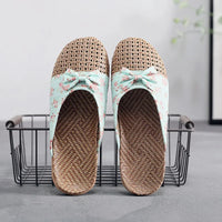 Suihyung Women Flax Slippers Breathable Linen Home Slip On Beach Shoes Floral Bow-knot Ladies Flip Flops Casual Slides Sandals