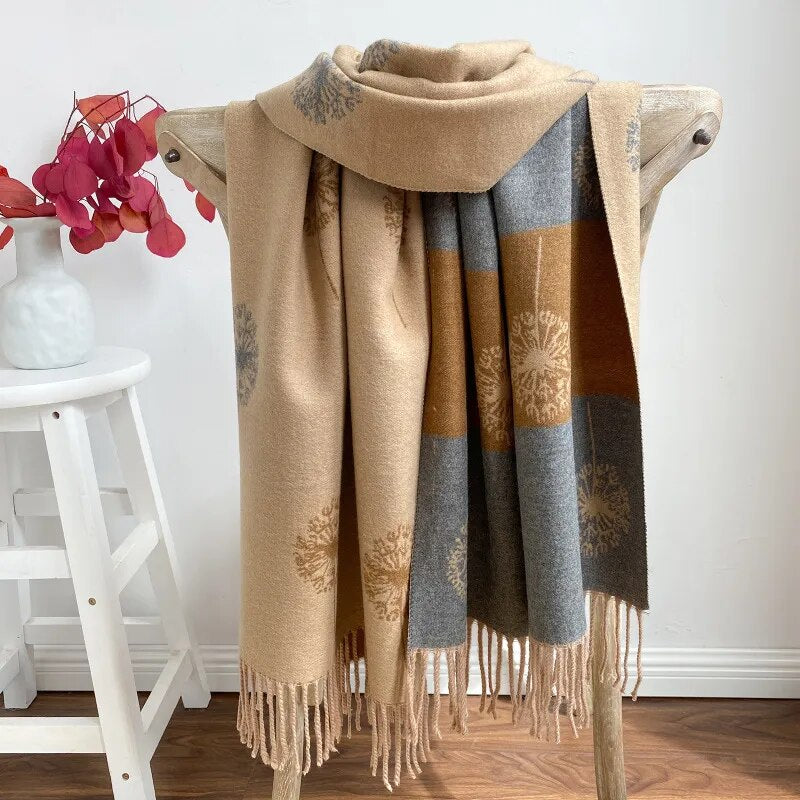 New 2022 Luxury Cashmere Scarf Winter Women Pashmina Shawls Warm Blanket Wraps Female Foulard Bandana Brand Thick Scarves Hijab