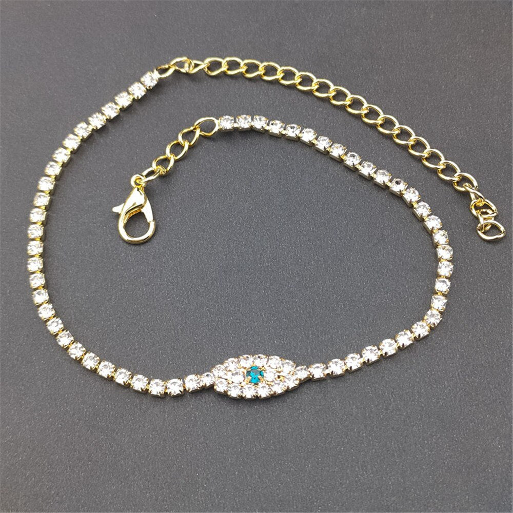 Iced Out Bling White Tennis Chain Anklet Bracelets For Women Hip Hop Cubic Zirconia Leg Chain Foot Jewelry Friendship Gift