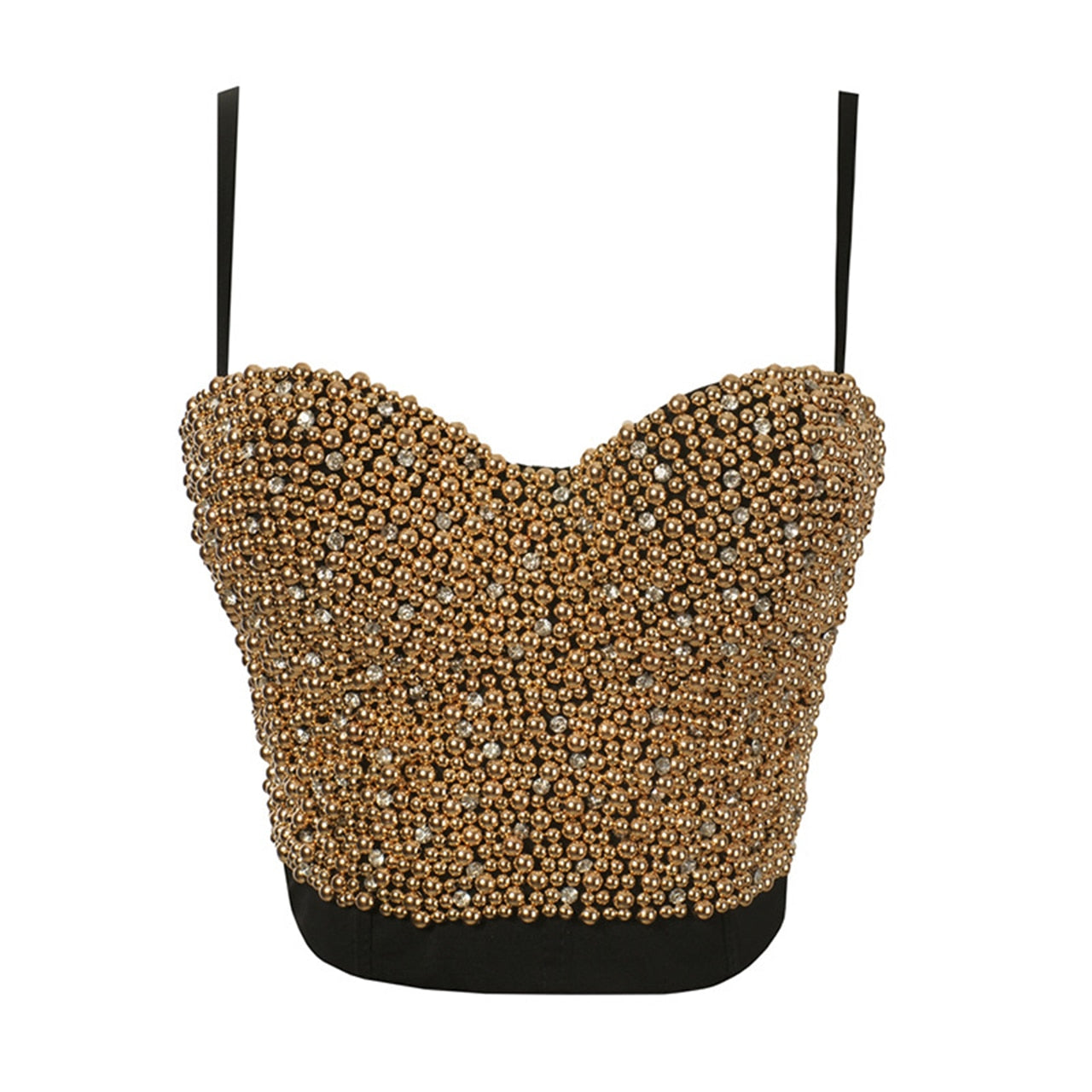 Irene Tinnie Hand-made Pearls Jewel Diamond Bralet Women&#39;s Bustier Bra Wedding Party Corset Cropped Top Vest Plus Size