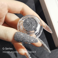 Reflective Glitter Nail Powder Laser Silver Sparkling Sequins Nail Art Shinning Chrome Pigment Dust UV Gel Polish Decoration DIY