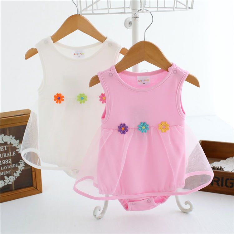 Baby bodysuit infant girls princess dress clothes baby christening baptism gown party bodysuit