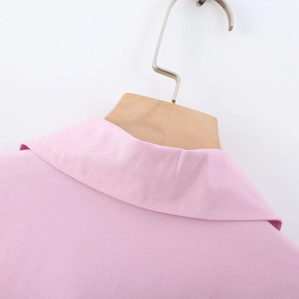 PB&ZA Women 2026 Spring New Fashion Cotton Lapel Poplin Loose Blouses Vintage Long Sleeve Female Shirts Blusas Chic Tops