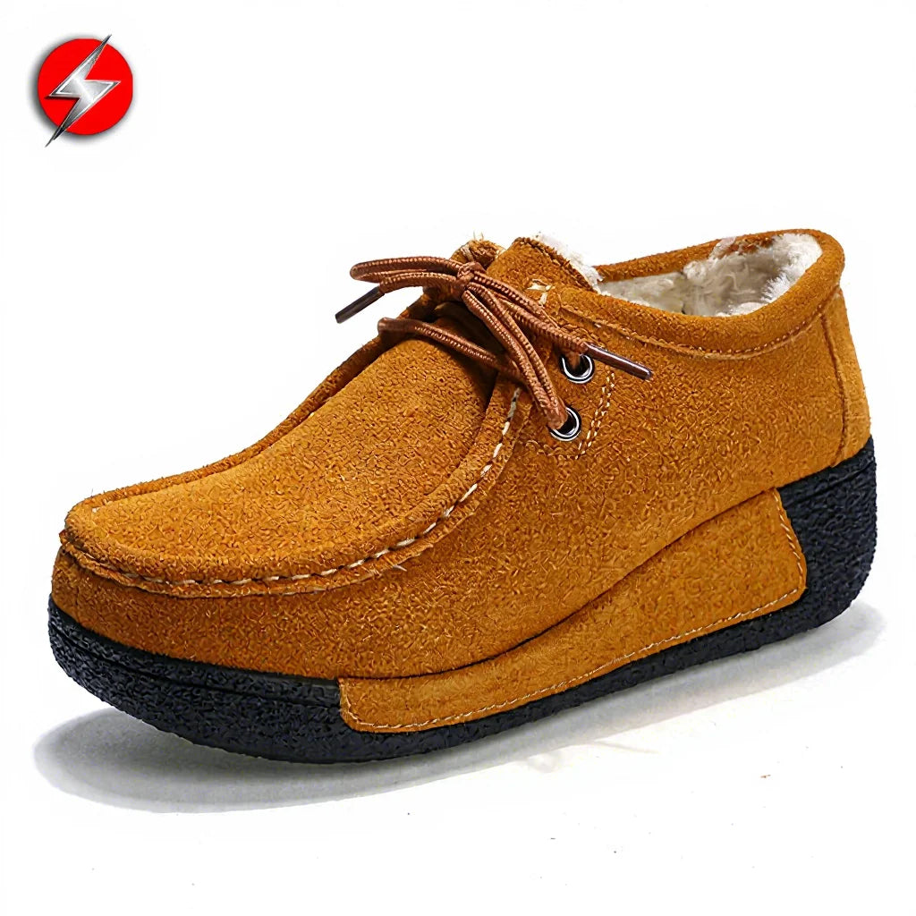 Women Platform Shoes Casual Shoes Women Pu Leather Wedges Flats Rubber Boots for Women
