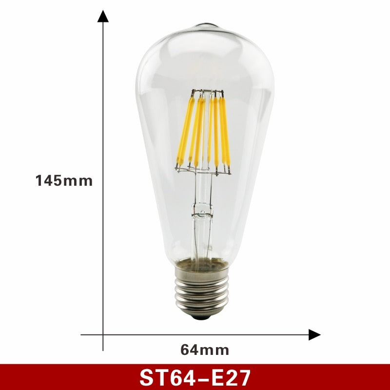 2pcs E27 E14 Retro Edison LED Filament Bulb Lamp AC220V Light Bulb C35 G45 A60 ST64 G80 G95 G125 Glass Bulb Vintage Light