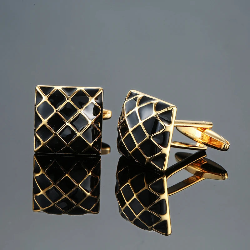 Classic French shirt Cufflinks High quality hand painted red blue black enamel button metal men's clothing accessories jewelry
