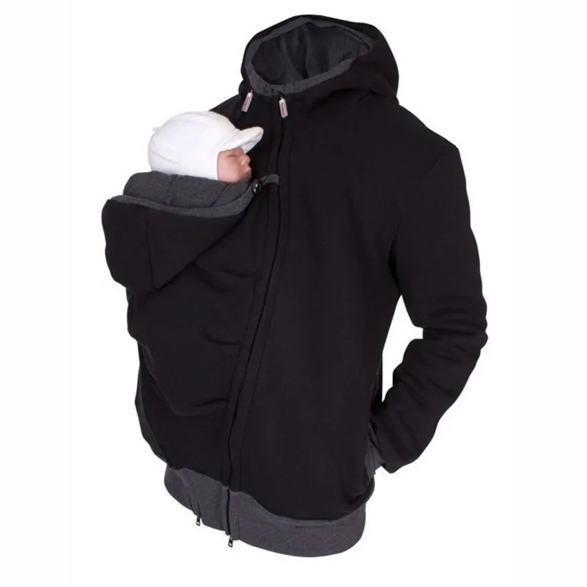 Baby Carrier Hoodies For Father Kangaroo Dad men hoodie Winter Clothes Multifunctional Men Jacket Coat Infant Sweatshirts