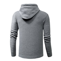 Plus Size 3XL Men Spring New Cotton Warm Knitted Sweater Pullover Men Autum 3D Pattern Casual Hooded Sweater Coat Pull Homme Men