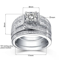 SzjinAo 3pcs Wedding Ring Set For Women Sterling Silver 925 Moissanite Diamond Luxury Jewelry For Engagement With Certificate JM