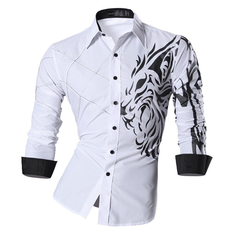 jeansian Spring Autumn Features Shirts Men Casual Shirt Long Sleeve Male Shirts Zipper Decoration (No Pockets) Z018