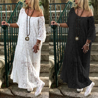 Summer Sundress 2023 ZANZEA Fashion Lace Maxi Dress Women's Sexy Off Shoulder Vestidos Female Half Sleeve Beach Robe Oversized