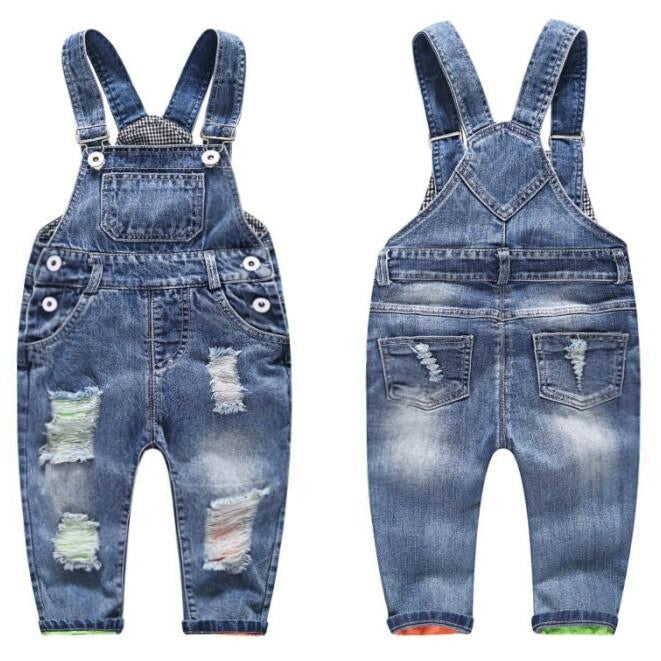 1-5T Kids Jeans Baby Rompers Spring Boys Girls Overalls Bebe Jumpsuit Pants Toddler