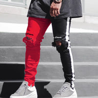 2024 Spring Autumn Winter Custom Fashion  Elasticity Top Grade Stylish Pant Skinny  Ripped Denim Men Jeans