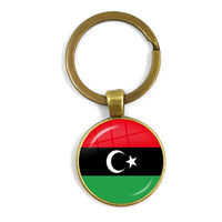 Trinidad,Sierra leone,Jamaica,Guyana,Ghana,UK,Libya,Estonia,India 25mm Glass Cabochon National Flag Keychain Key Ring Gift