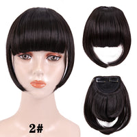 Leeons Short Synthetic Bangs Heat Resistant Hairpieces Hair Women Natural Short Fake Hair Bangs Hair Clips For Extensions Black