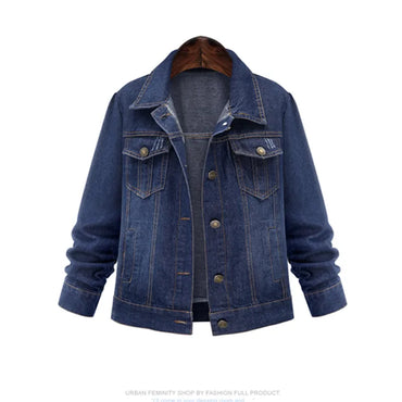 Large size 5XL 2020 Autumn Winter Women Denim Jacket  Long Sleeve Short Denim Coat For Women Jeans Jacket Plus Size Outwear