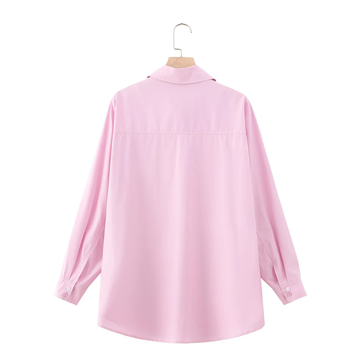 PB&ZA Women 2026 Spring New Fashion Cotton Lapel Poplin Loose Blouses Vintage Long Sleeve Female Shirts Blusas Chic Tops