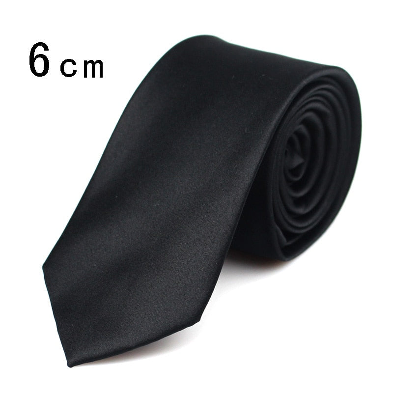 Black Neck Ties For Men Women Casual Suits Solid Tie Gravatas Skinny Mens Neckties