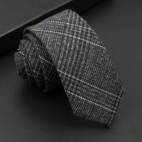 Mens Classic Cotton Ties High Quality Handmade Skinny 6CM Neck Tie Plaid Solid Color Striped Narrow Business Shirt Accessories