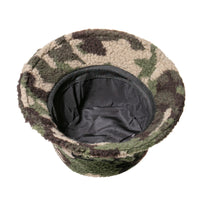 FOXMOTHER New Fashion Camo Warm Caps Wool Faux Fur Winter Bucket Hat for Women Camouflage Fisherman Hats Cap Panama Lady